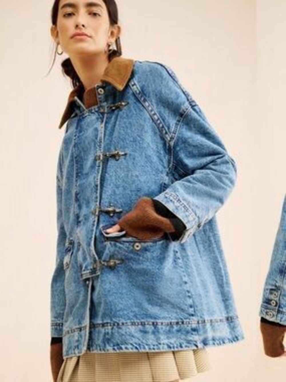 Free People We The Free Denim Barn Coat | Oversized Small in Acid Wash